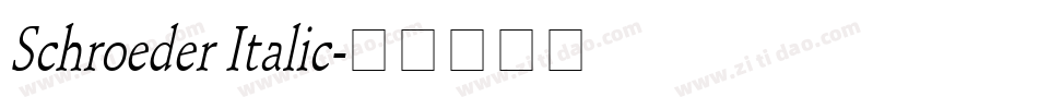 Schroeder Italic字体转换